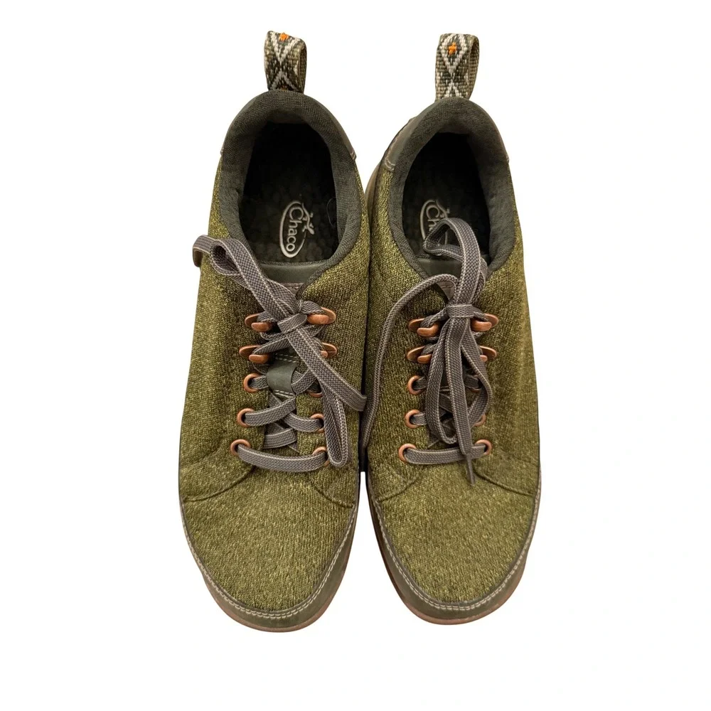 Chaco Women's Green Textile Lace Up Casual‎ Outdoor Fashion Sneakers Shoes
